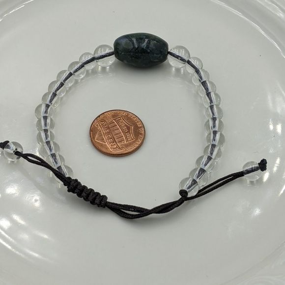 Natural Stone Quartz Glass Beaded Pull Bracelet - Picture 8 of 10